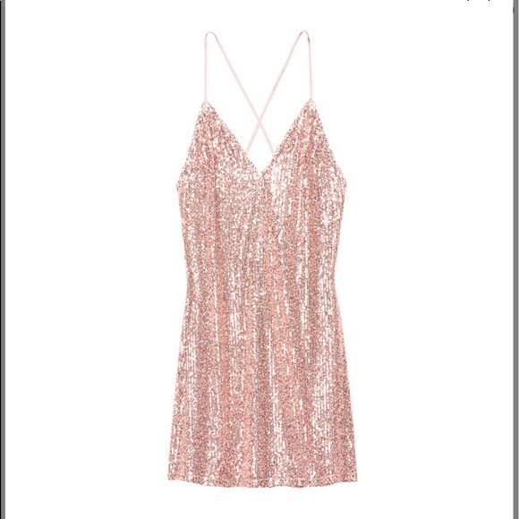 Victoria's Secret Sequin Slip Cocktail Dress Rose Gold - Picture 3 of 3